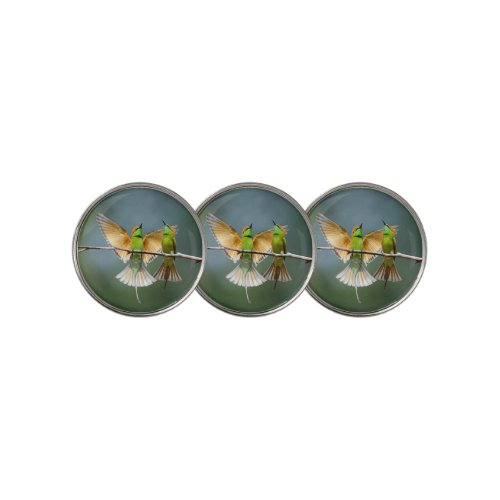 Green Birds Frolic in the Trees Photograph Golf Ball Marker