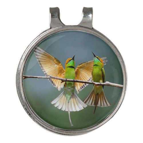 Green Birds Frolic in the Trees Photograph Golf Hat Clip
