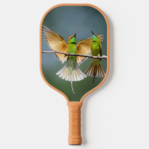 Green Birds Frolic in the Trees Photograph Pickleball Paddle