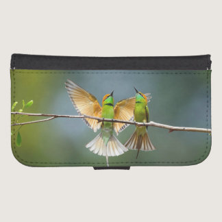 Green Birds Frolic in the Trees Photograph Galaxy S4 Wallet Case