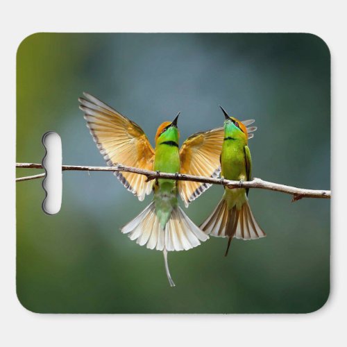 Green Birds Frolic in the Trees Photograph Seat Cushion