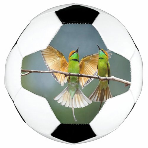 Green Birds Frolic in the Trees Photograph Soccer Ball