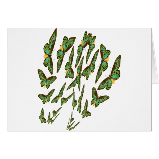 Green Birdwings Swarms Merging Card
