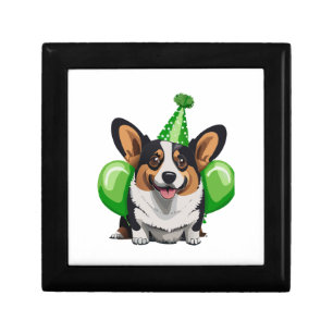 Green Birthday Corgi Classic T-Shirt Gift Box