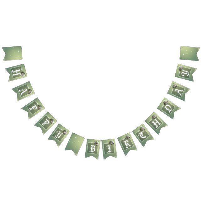 Green Birthday Party Bunting Flags (All)