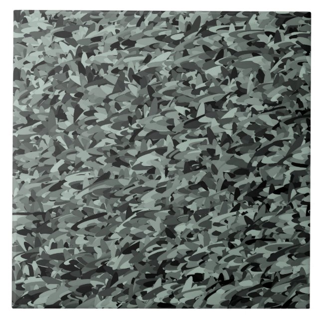 Green Black Abstract Pattern Ceramic Tile (Front)