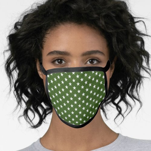 Green Black All Over Cotton  Poly Blend Face Mask