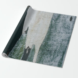 green, black, and beige painting wrapping paper