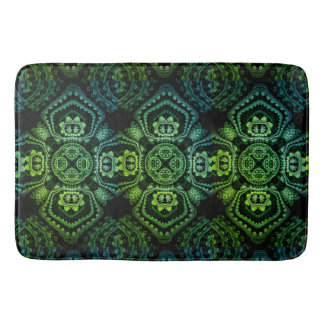 Green, Black and Blue Bohemian Bath Mat