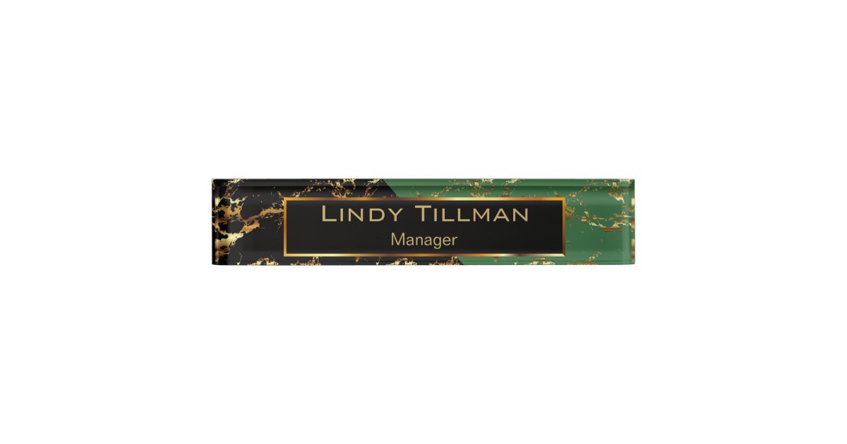 Green Black And Gold Marble Design Desk Name Plate Zazzle Com Green Black And Gold Marble Design Desk Name Plate Zazzle Com