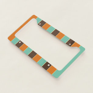 Green, black and orange stripes pattern license plate frame