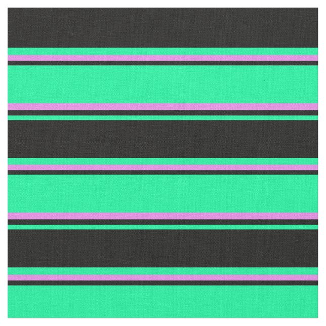 Green, Black, and Violet Lines Fabric (Close Up)