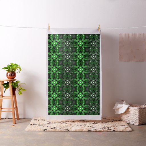 green black and white African Tribal Pattern Fabric
