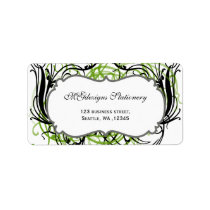green black and white Chic Business address labels