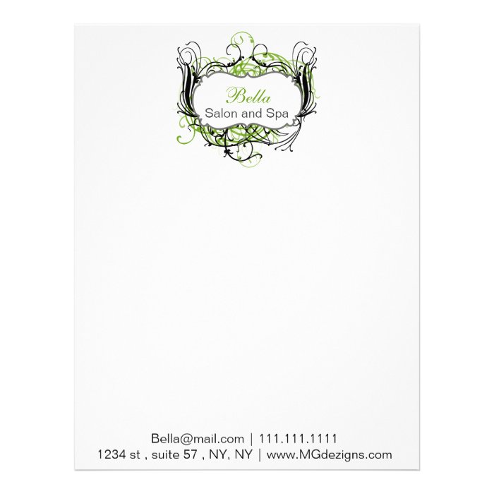 green black and white Chic Business letterheads