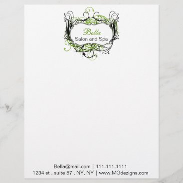 green black and white Chic Business letterheads Letterhead