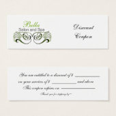 green ,black and white Chic discount coupon (Front & Back)