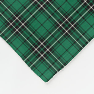 Green, Black and White Clan MacLean Hunting Tartan Fleece Blanket