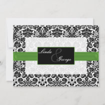 green,black and white rsvp cards