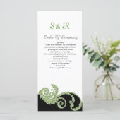 green,black and white Wedding program (Standing Front)