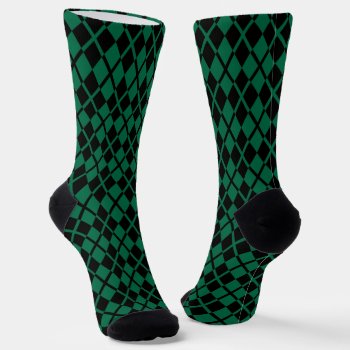 Green Black Argyle Pattern Socks by Westerngirl2 at Zazzle