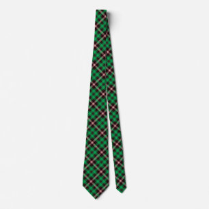 Green Black Argyle Tartan Plaid Pattern Neck Tie