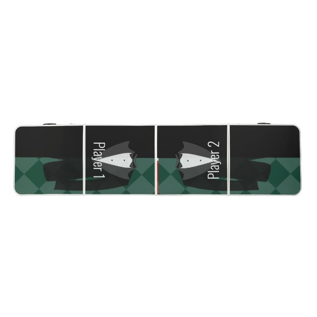 Green & black bachelor party beer pong table (Top)