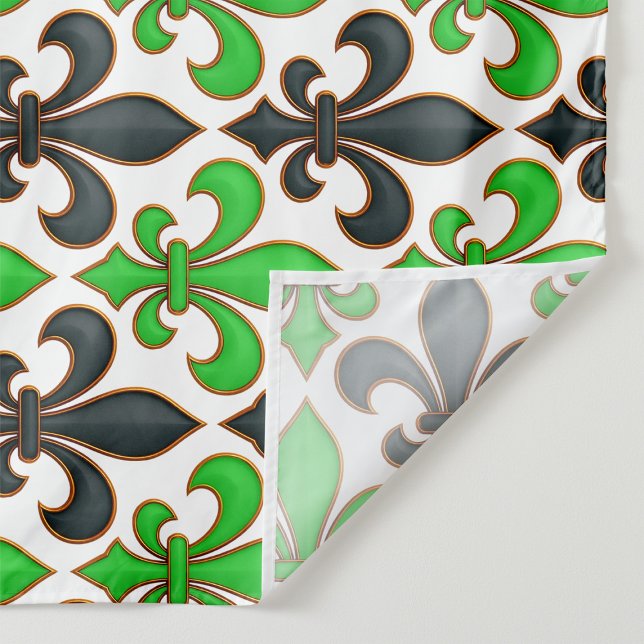 Green Black Baroque Fleur-de-lis Pattern Design  Tapestry (Creator Uploaded)