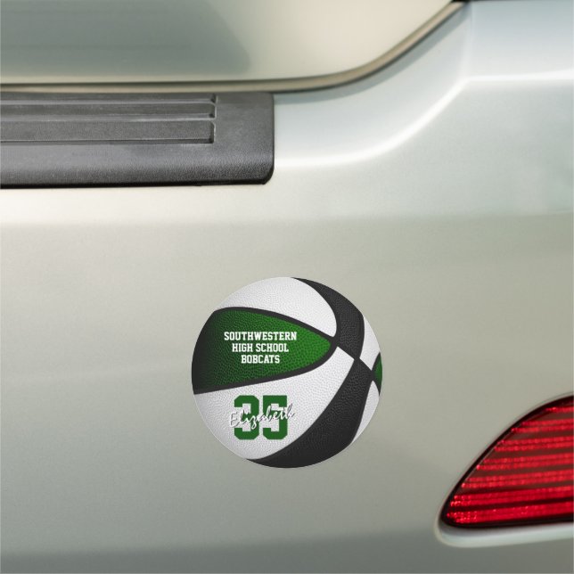 Green black basketball spirit day locker or car magnet (In Situ)