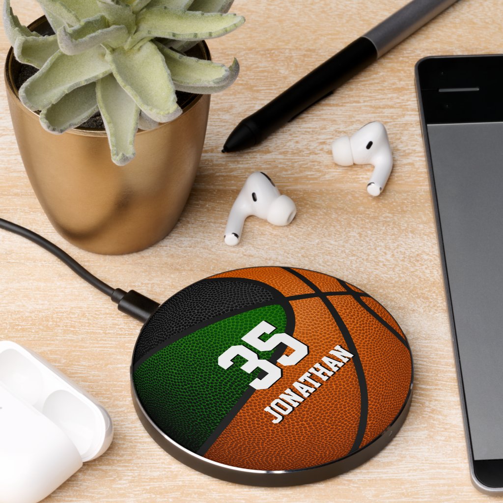 green black basketball team colors wireless charger