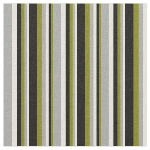Green, Black, Beige, and Dark Gray Colored Lines Fabric