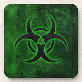 Green & Black Biohazard Beverage Coaster