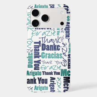 Green Black Blue Thank You Typography Word Collage iPhone 17 Pro Max Case