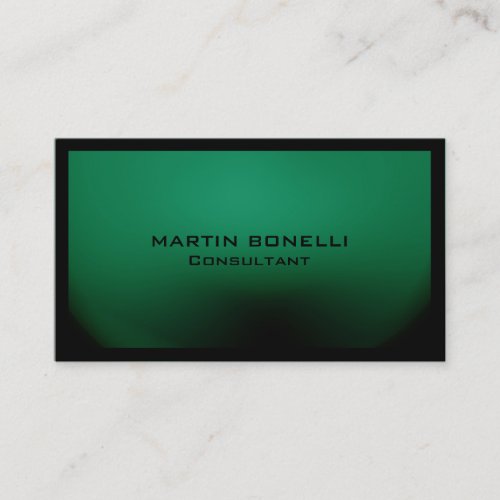 Green Black Border Special Unique Plain Business Card