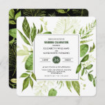 Green Black Botanical Watercolor Wedding Invitation at Zazzle