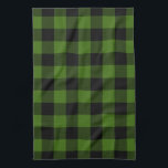 Green Black Buffalo Check Plaid Rustic Kitchen Towel<br><div class="desc">A variation on the traditional buffalo check plaid pattern in green and black.</div>