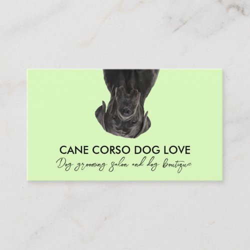 Green Black Cane Corso Dog Business Card