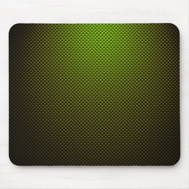 Green black carbon fiber patterned mouse pad (Front)