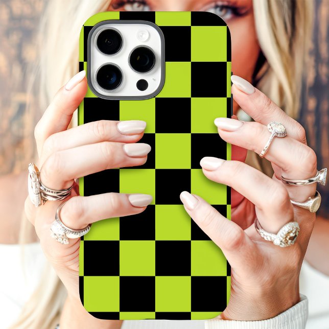 Green Black Checkerboard Case-Mate iPhone Case (Creator Uploaded)