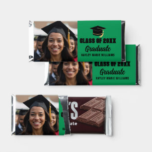 Green Black Class of 2026 Graduation Photo Hershey Bar Favors