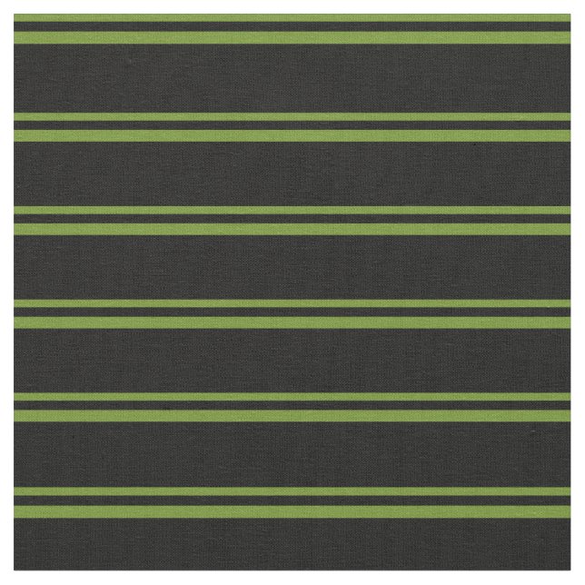 Green & Black Colored Lined Pattern Fabric (Close Up)