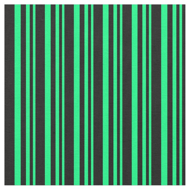 Green & Black Colored Lined Pattern Fabric (Close Up)