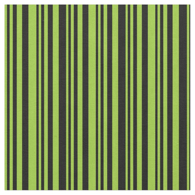 Green & Black Colored Stripes Fabric (Close Up)