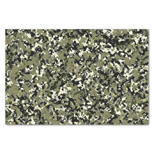 Green Black Cool Camouflage Pattern Print Tissue Paper