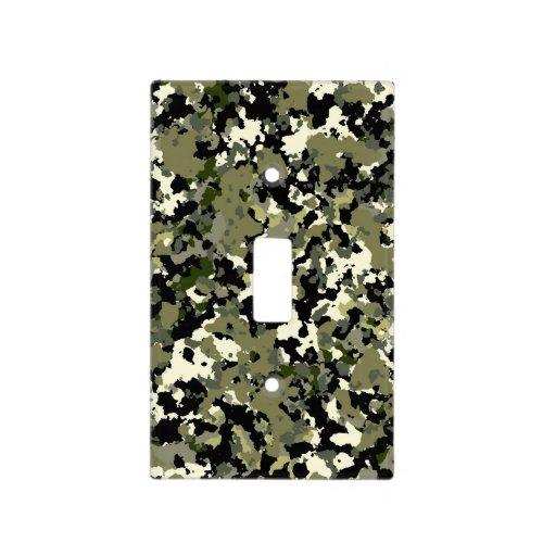 Green Black Cream Camouflage Pattern Print Light Switch Cover