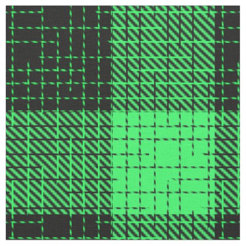 Green Black Crosshatch Buffalo Check Fabric