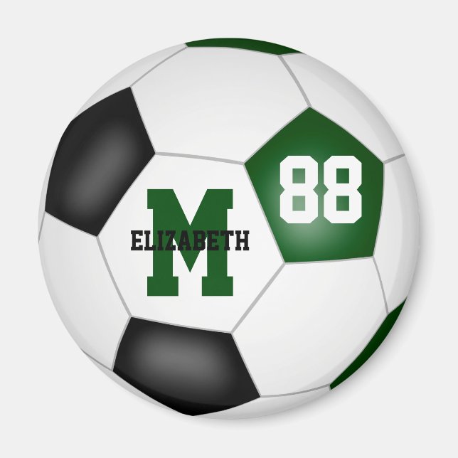 green black custom soccer team colors magnet (Front)