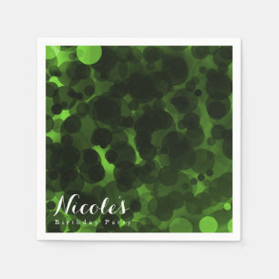 Green & Black Dots Modern Chic Party Custom Chic Napkins