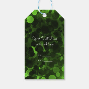 Green & Black Dots Modern Chic Party Custom Favor Gift Tags