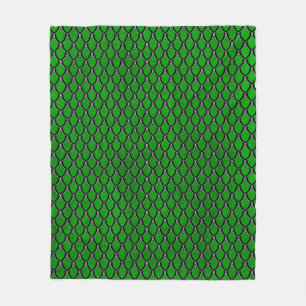 Green Black Dragon Scale Blanket